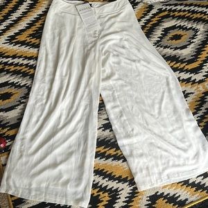 Ashro white wide leg pants size 14 polyester 100% new